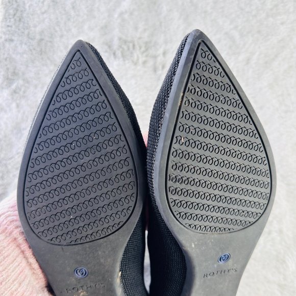 Rothys Shoe Women 8.5 The Point Black Fabric Pointy Toe Slip On Ballet Flats - Picture 6 of 8